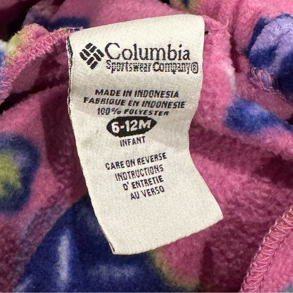 Vintage Columbia Fleece Bunting 6-12 Months Pink Animals Soft Warm Snowsuit - Picture 9 of 12
